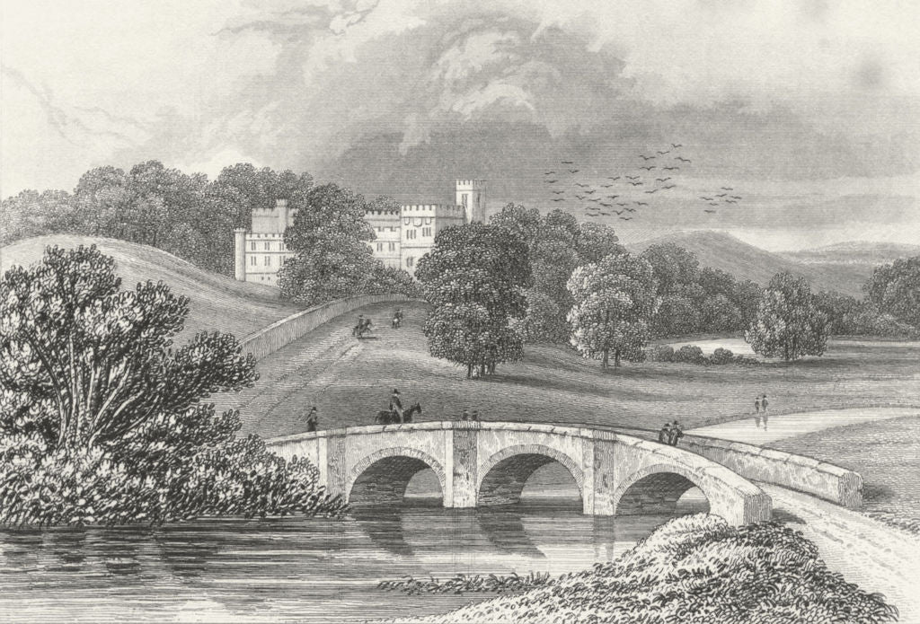 DERBYS. Haddon Hall, Derbyshire. DUGDALE c1840 old antique print picture